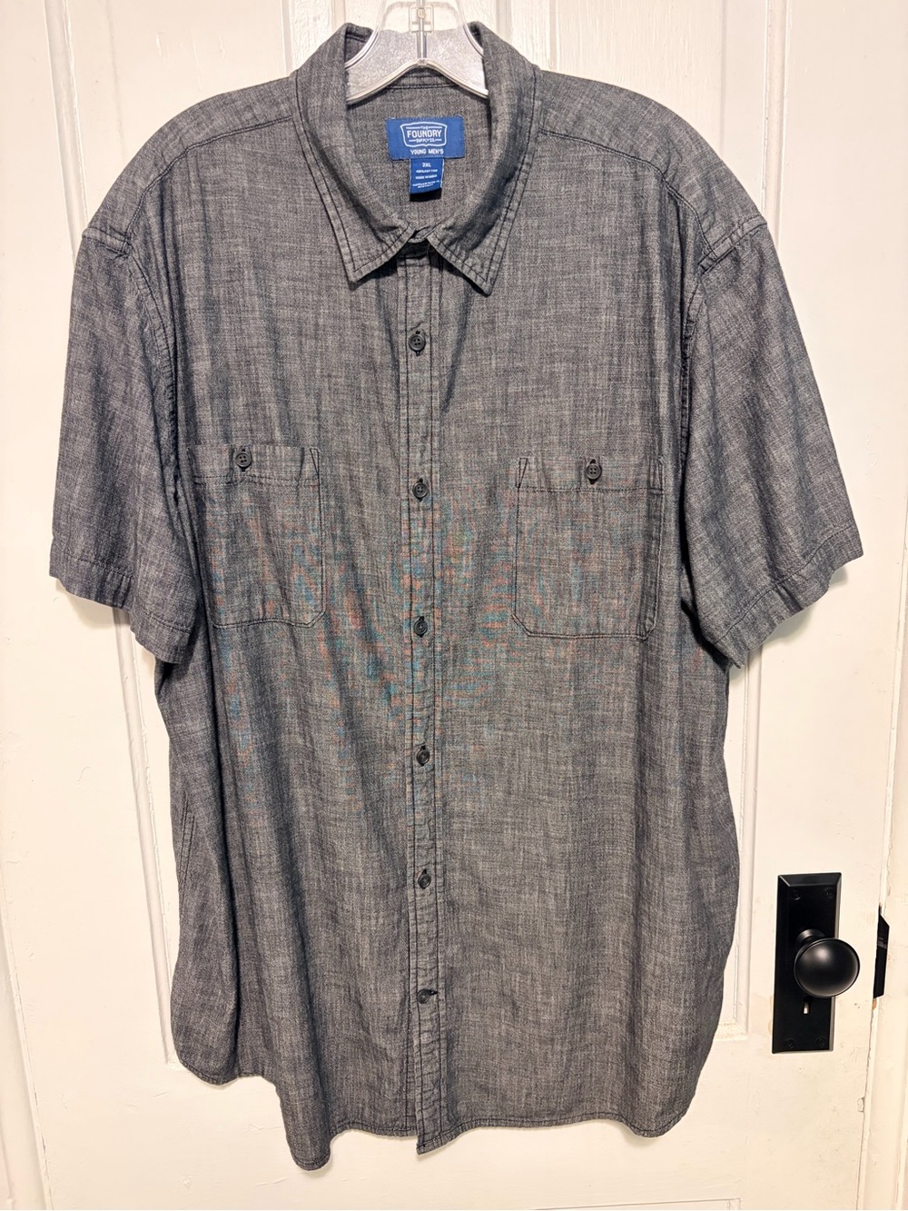 The Foundry Supply Co. Men's Short Sleeve Button-Down Shirt - Gray